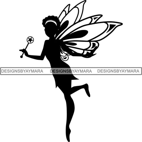 Afro Fairy Fantasy Magic SVG Cut Files For Silhouette and Cricut