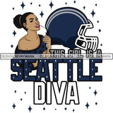 Seattle Diva Football Team SVG Cutting Files For Silhouette Cricut and More