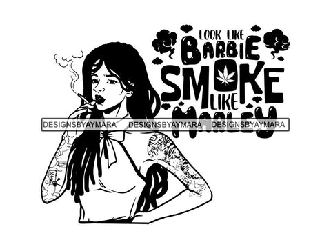 Woman Smoking Pot Deadlock Braids Hairstyle Rasta Queen Blunt Weed Cannabis 420 Marijuana Stoner High Life .SVG Cut File For Silhouette and Cricut