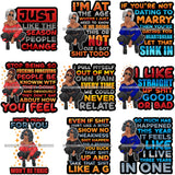 Bundle 9 Afro Lola Squatting Bad Ass Life Quotes Confident Lady .SVG Clipart Vector Cutting Files