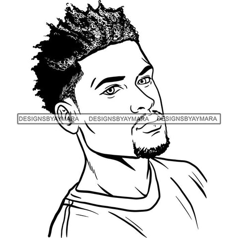Attractive Man Bearded Hipster Model Fashion Male Guy Stylish Mustache Close-up Sexy Macho Manly SVG Files For Cutting