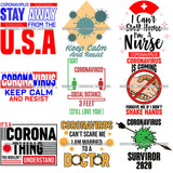 Bundle 9 Coronavirus Medical Epidemic Disease Virus Health Pandemic Illness Quotes SVG Cutting Files