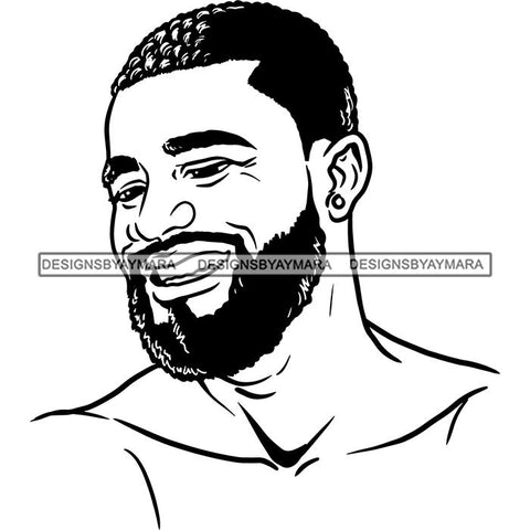 Attractive Man Bearded Hipster Model Fashion Male Guy Stylish Mustache Close-up Sexy Macho Manly SVG Files For Cutting