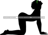 Afro Woman Silhouette Doing Yoga Meditating Relax Meditate .SVG Cutting Files For Silhouette Cricut and More!