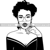 Beautiful Afro Woman Unique Designs In Black and White SVG Cutting Files For Silhouette Cricut and More