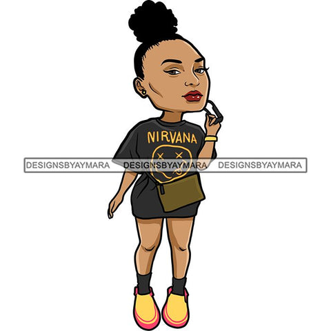 Fashion Woman Model Posing Summer Outfit Vogue Goddess Glamour Trendy Clothing Vector SVG Cutting Files