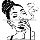 Afro Woman Smoking Pot Blunt Joint Goddess Hot Seller Design SVG Cutting Files