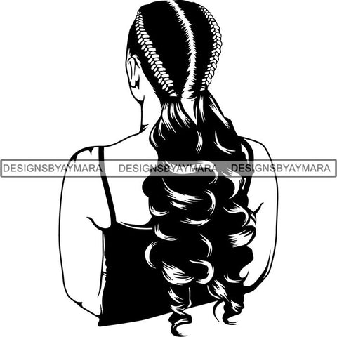 Afro Woman Braids Dreads Dreadlocks Hairstyle SVG Cut Files For Silhouette and Cricut