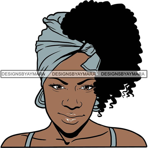 Afro Woman SVG Turban Head Wrap Cutting Files For Silhouette Cricut and More