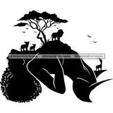 Sensual African Silhouette Goddess Safari Africa Nature Exotic Culture SVG Cutting Files.