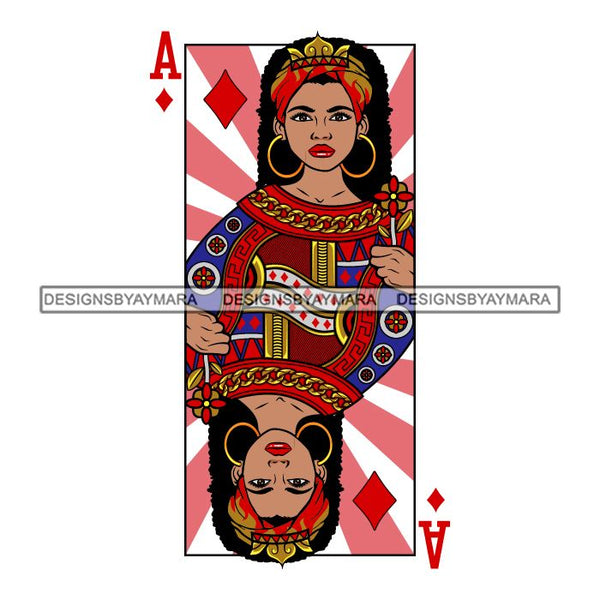Afro Queen Lola Ace Casino Design Blackjack Poker Gambling Crown Royal SVG Cutting Files For Silhouette Cricut and More!