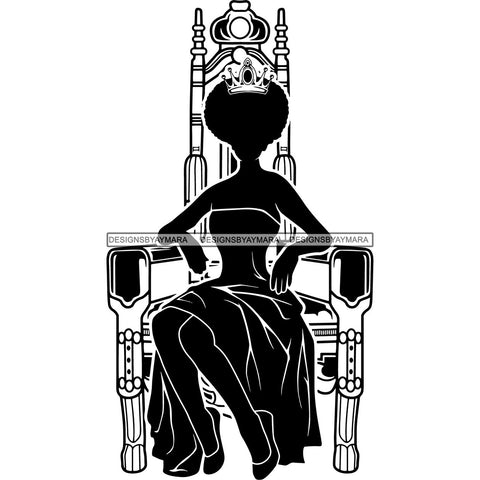 Afro Queen Silhouette SVG African Goddess Cutting Files 1