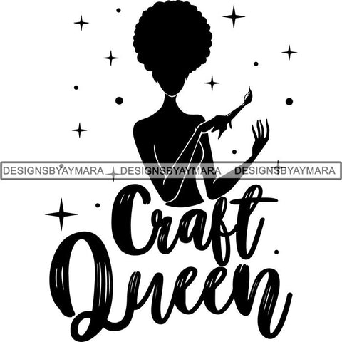 Afro Craft Lady SVG Cutting Files For Silhouette Cricut and More