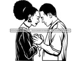 Black Couple Praying God Together SVG  Cut Files