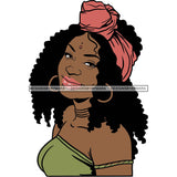 Afro Woman SVG Turban Head Wrap Cutting Files For Silhouette Cricut and More