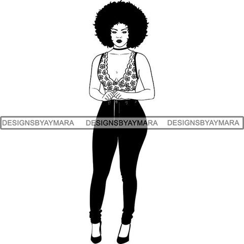 Afro Woman SVG Cut Files For Silhouette and Cricut