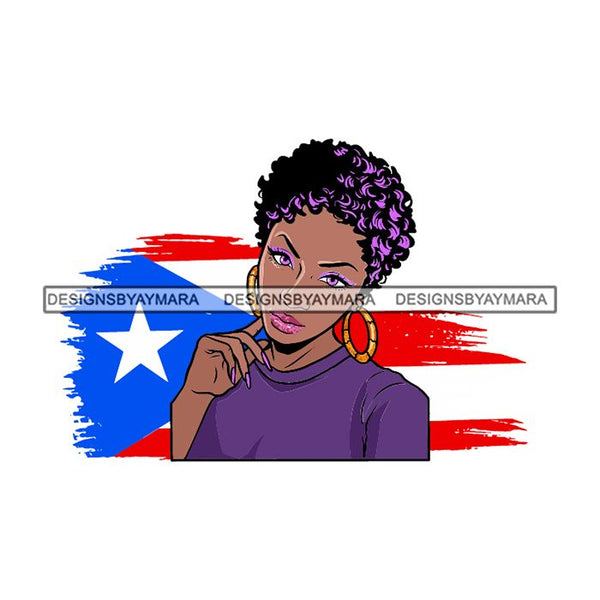 Puerto Rico Country Afro Diva Proud Roots Pretty Woman Fashion .SVG Cutting Files For Silhouette and Cricut and More!
