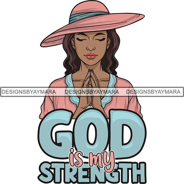 Afro Woman Praying God Lord Faith SVG Cutting Files For Silhouette Cricut and More