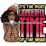 Afro Lola Christmas Hot Coffee Winter Santa Quotes .SVG Cutting Files For Silhouette and Cricut and More!