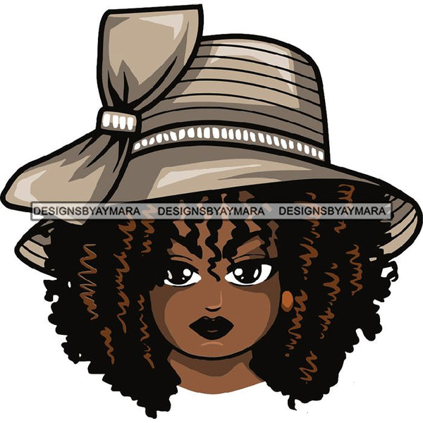 Afro Lola Wearing Hat Church Lady .SVG Clipart Vector Cutting Files