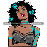 Ebony Afro Woman Nubian Melanin Brown Skin Makeup Model Glasses Accesories SVG Cut Files