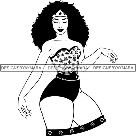 Afro Latina Woman SVG Cutting Files For Silhouette Cricut and More