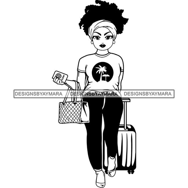 Lola Travel Vacation Getaway Black Proud Woman Traveling .SVG Cutting Files For Silhouette and Cricut and More!