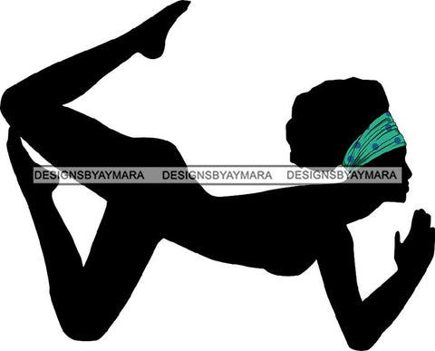 Afro Woman Silhouette Doing Yoga Meditating Relax Meditate .SVG Cutting Files For Silhouette Cricut and More!