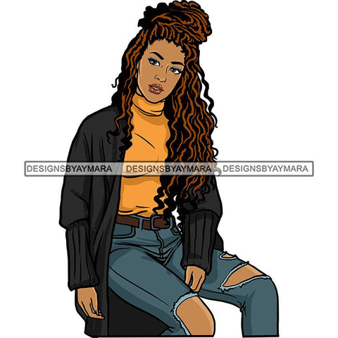 Afro Woman Braids Dreadlocks Sister-Locks Dreads Locks Hairstyle .SVG Cut Files For Silhouette and Cricut