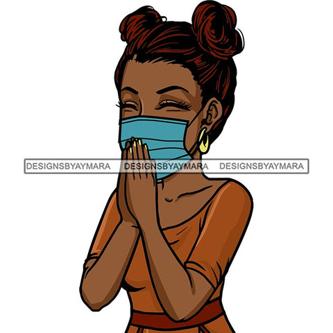 Black Woman Praying God Quotes Face Mask Begging Prayers Save Life Mujer Orando a Dios SVG Vector Clipart Cutting Files