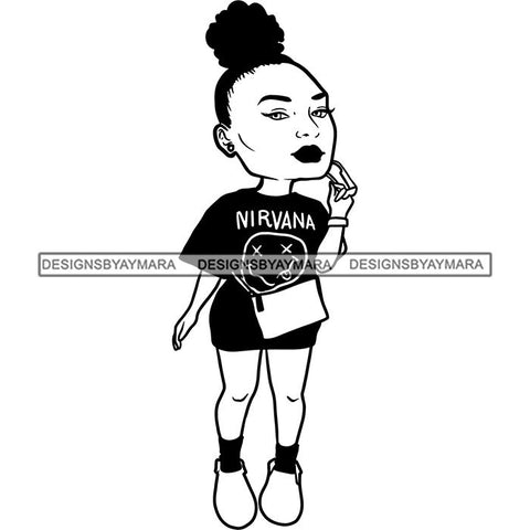 Fashion Woman Model Posing Summer Outfit Vogue Goddess Glamour Trendy Clothing Vector SVG Cutting Files