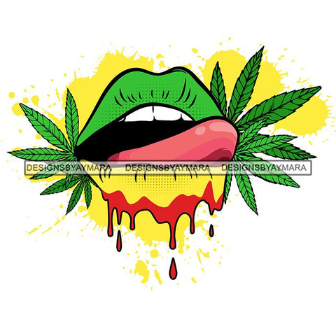 Weed Leaf Sexy Lips Cannabis Medical Marijuana Joint Blunt High Life SVG Cutting Files