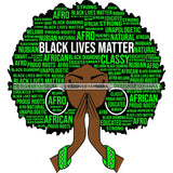 Black Lives Matter Afro Woman Praying Quotes Humanity Social Protest Justice SVG Vector Cut Files