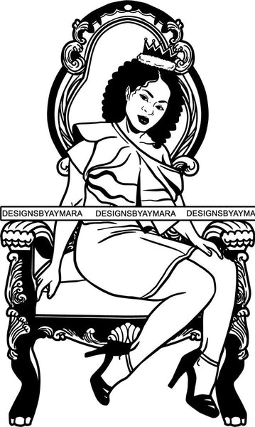 Afro Queen Goddess Melanin Nubian Glamour .SVG Cutting Files For Silhouette and Cricut