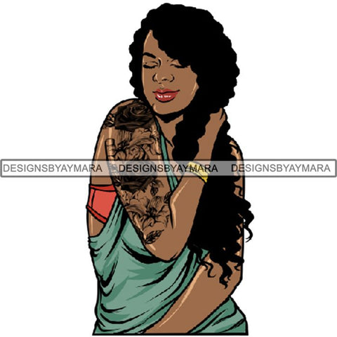 Afro Woman Tattoo Sexy Melanin Nubian Goddess PNG Files For Print Not For Cutting