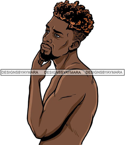 Attractive Black Man Bearded Hipster Model Fashion Male Guy Hombre Masculino Guapo Stylish Close-up Sexy Macho Manly SVG Files For Cutting