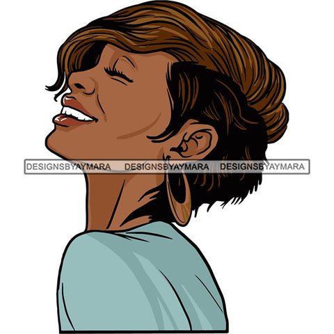 Afro Woman Short Haircut Curly Hairstyle Fashion Makeup Glamour SVG Files For Cutting and More!