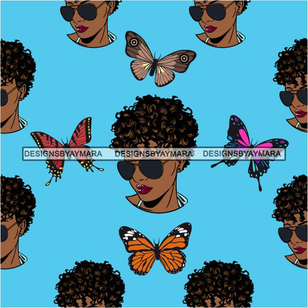 Fashion Lady Seamless Pattern Abstract Decorative Background Vector Designs SVG Files For Cutting and More!
