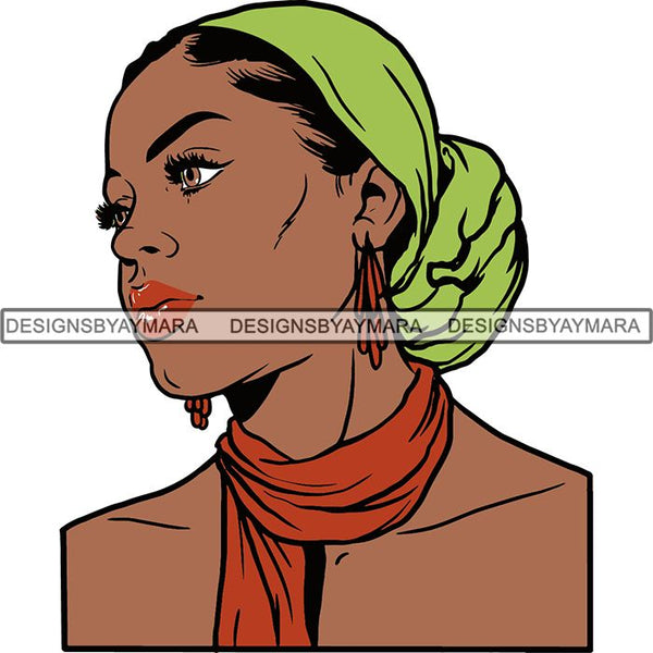 Afro Woman SVG Turban Head Wrap Cutting Files For Silhouette Cricut and More