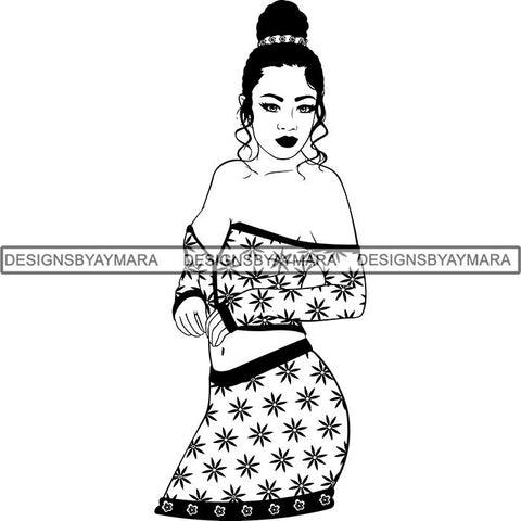 Afro Latina Woman SVG Cutting Files For Silhouette Cricut and More