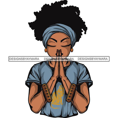 Afro Lola Praying God Lord Prayers In God We Trust .SVG Clipart Cutting Files For Silhouette and Cricut and More!