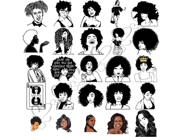 Afro Beautiful Black Woman SVG African American Ethnicity Afro Puffy Hairstyle Beauty Salon Queen Diva Classy Lady  Beautiful People Beauty Salon Princess