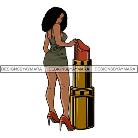 Afro Woman SVG Make Up Goddess Cutting Files For Cricut Silhouette and Much More