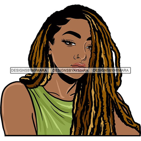 Afro Woman Braids Dreadlocks Sister-Locks Dreads Locks Hairstyle .SVG Cut Files For Silhouette and Cricut