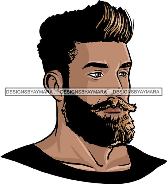 Attractive Caucasian White Man Bearded Hipster Model Fashion Male Guy Hombre Masculino Guapo Stylish Close-up Sexy Macho Manly SVG Files For Cutting