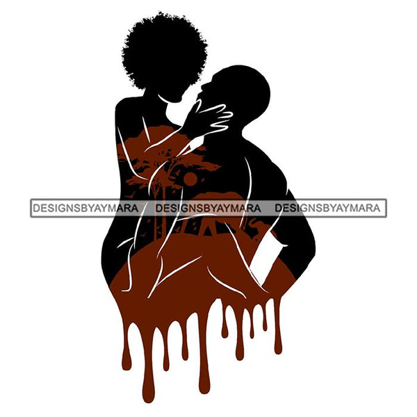 Sensual African Couple Erotic Goddess Safari Savanna Africa Exotic Nature SVG Cutting Files.