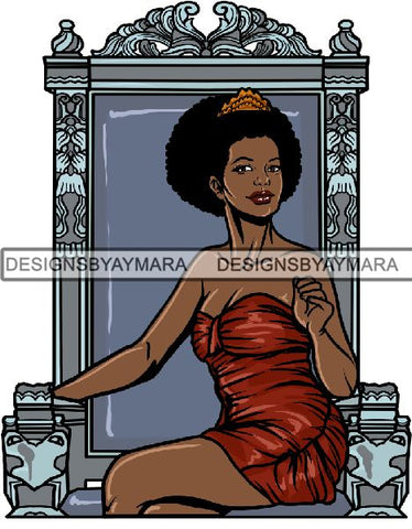 Afro Queen Goddess Melanin Nubian Glamour .PNG Print Files Not For Cutting