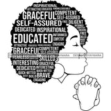 Afro Strong Woman Praying Independent Proud Roots Hair Life Quotes SVG Cutting Files
