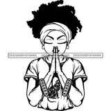 Afro Lola Praying God Lord Prayers In God We Trust .SVG Clipart Cutting Files For Silhouette and Cricut and More!