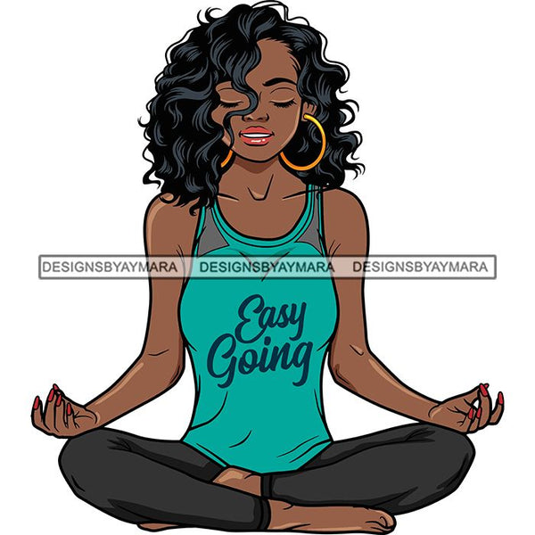 Afro Lola Meditation Meditate Yoga Relax Inhale Exhale Stress Free .SVG Cutting Files For Silhouette and Cricut and More!